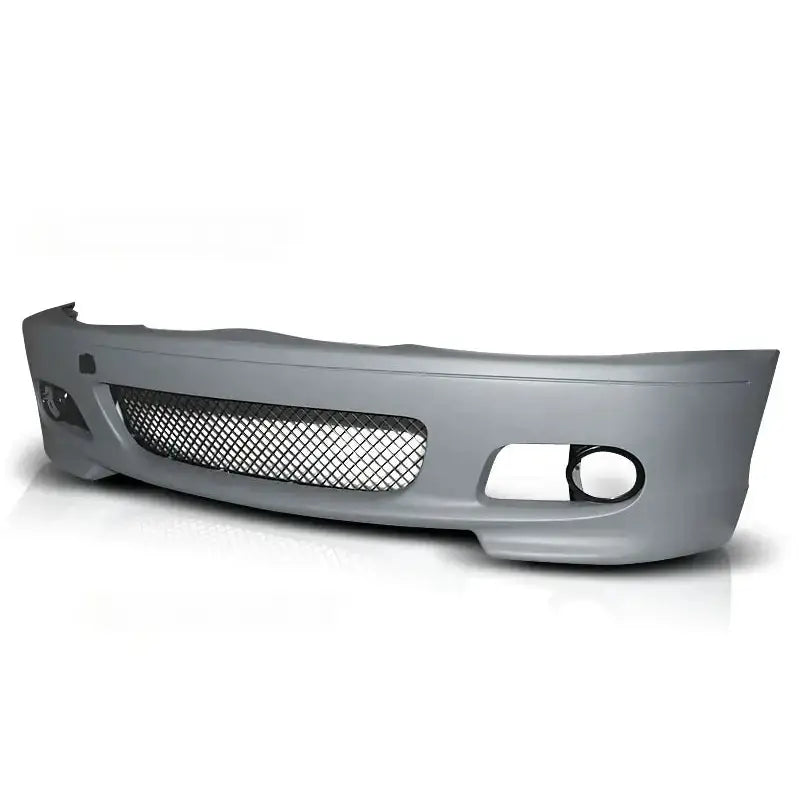 Frontfanger til BMW E46 Coupe 99-05 Cabrio 99-03 M-Pack, grå med sort gitter og tåkelysutak.