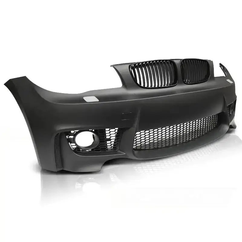Frontfanger til BMW E81/E82/E87/E88 M1 Style, sort plast med store luftinntak og grilldetaljer.