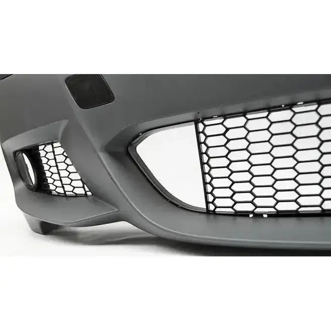Frontfanger BMW E92/E93 10-13 LCI M-Tech i matt grått, nærbilde med sort nettinggrill og luftåpninger.