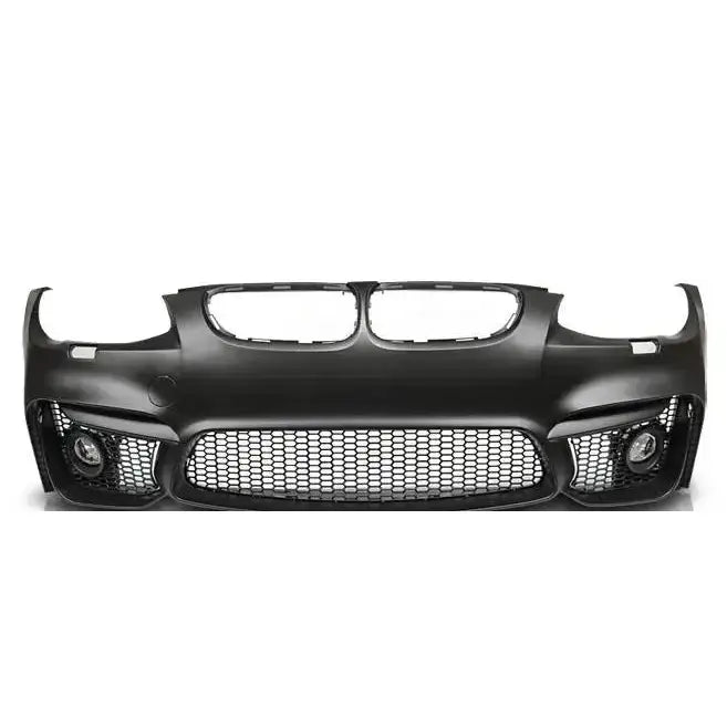 Front bumper til BMW E92/E93 10-13 LCI M4 Look, sort plast med store luftinntak og gittermønster.