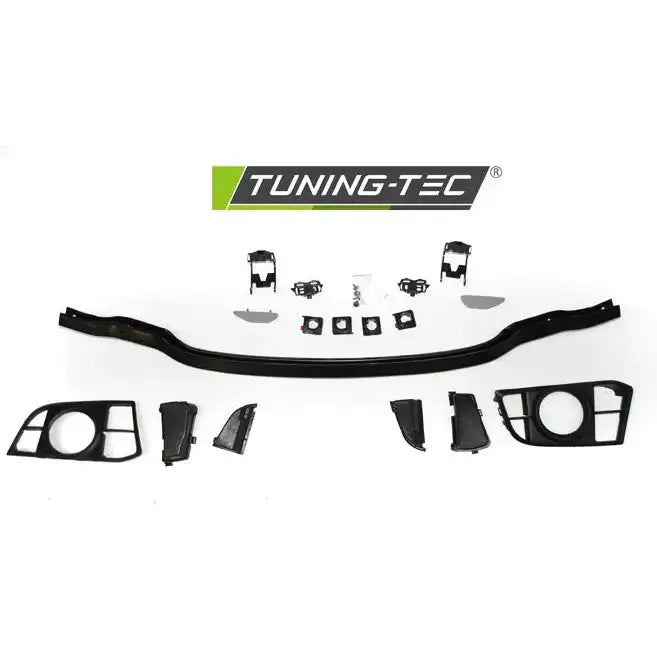 Frontfanger Bmw F10/F11 LCI M-Pack PDC komplett sett med sorte plastdeler og monteringsbraketter.