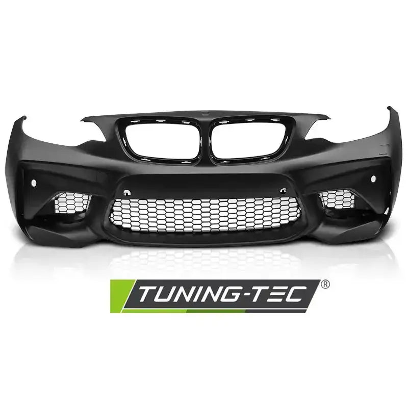 Frontbumper til BMW F22/F23 13-17 M2 Look med store åpninger og bikubemønstret grill.