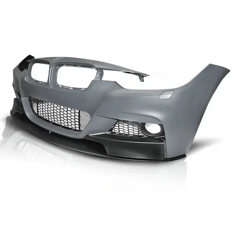 Frontfanger til BMW F30/F31 10.11- M-Performance i grå plast med sort grill og tåkelysåpning.