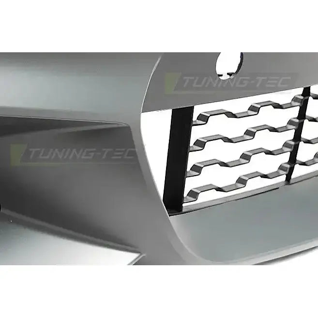 Støtfanger foran Bmw F32/F33/F36 M-Tech Style med sort sekskantet grill, detaljert skråvisning.