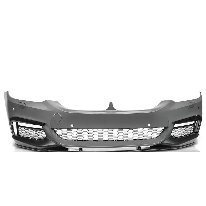 Front bumper til BMW G30 G31 M-Performance style med store luftinntak og nettingdetaljer sett forfra.