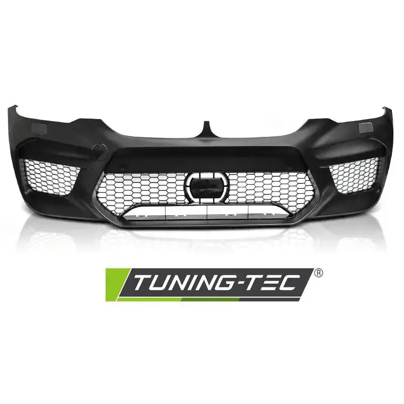 Støtfanger foran til BMW G30 G31 M5 Style, sort med bikakemønster og luftinntak, avbildet forfra.