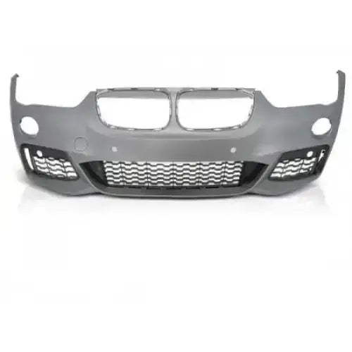 Frontfanger BMW X1 F48 M-Tech style i grå plast med store åpninger og svart gittermønster.