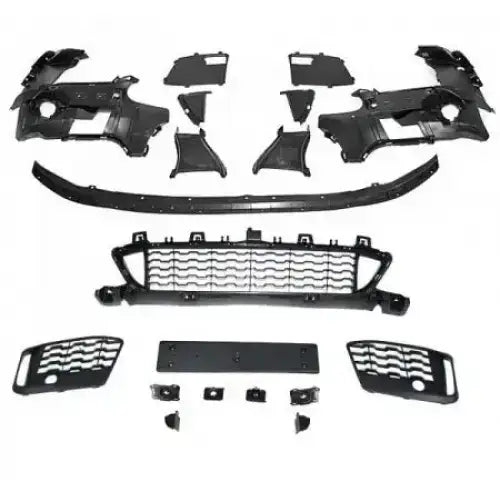 Frontbumper komplett monteringssett til BMW X1 F48 15- M-Tech Style PDC, sett ovenfra.