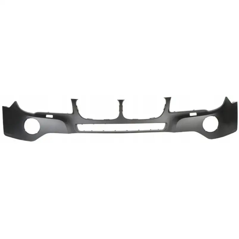 Støtfanger foran til BMW X3 E83 07-10 i svart plast med åpninger for tåkelys og luftinntak.