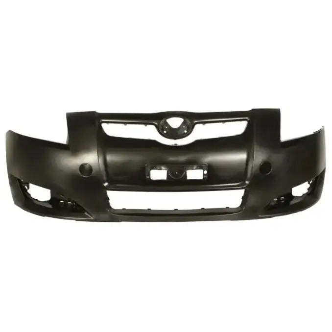 Støtfanger foran til Toyota Auris 07-10 i svart plast med åpninger for lykter og grill.