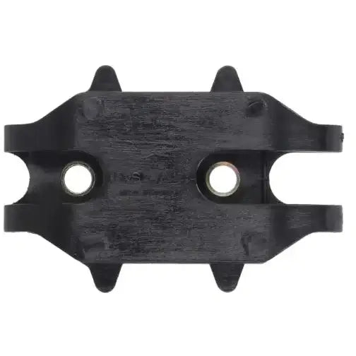 Støtfanger foran feste ytre til BMW 5 Serie E34, svart plast med skruehull og fire fester, sett ovenfra.