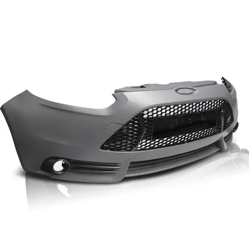 Frontfanger til Ford Focus Mk3 ST Style, grå plast med sort grill og åpning for tåkelys venstre.