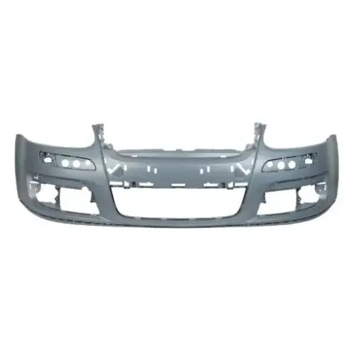 Støtfanger foran til Volkswagen Golf 5 GTI 03-09, grålakkert plast med åpninger, sett rett forfra.