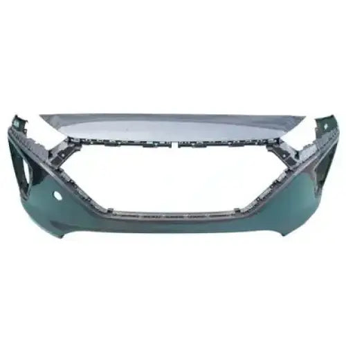 Støtfanger foran til Hyundai Ioniq 16-, svart plast med åpninger for grill og lys, sett forfra.