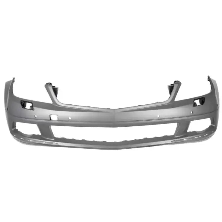 Støtfanger foran til Mercedes C Klasse W204 07-11 i sølvfarget plast, vist forfra mot hvit bakgrunn.