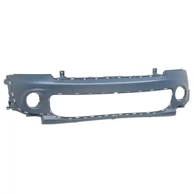 Støtfanger foran til Mini R56/57/58/59, mørk grå plast sett rett forfra med åpninger for lys og luft.