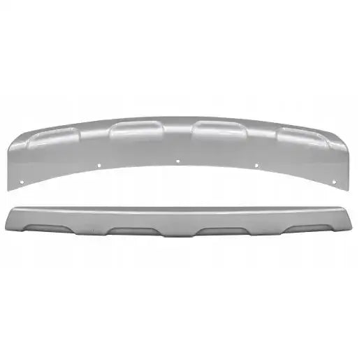 Støtfanger foran leppe til Dodge Journey JC 07-20, sølvfargede paneler med synlige skruehull.