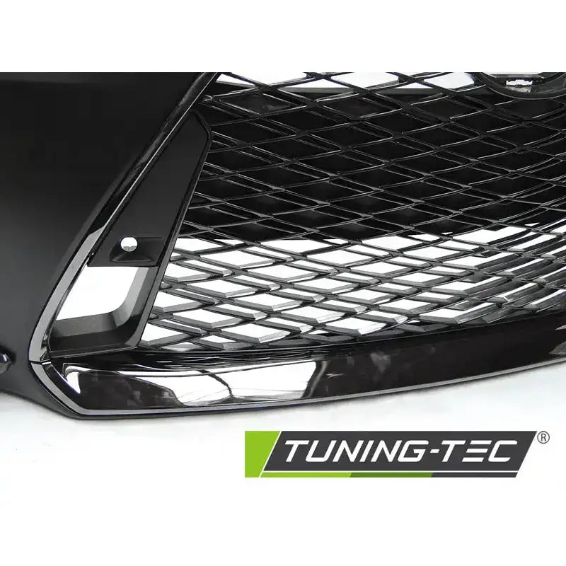 Støtfanger foran Lexus IS III 17- F-Sport Look med sort diamantmønstret bilgitter og Tuning-Tec-logo.