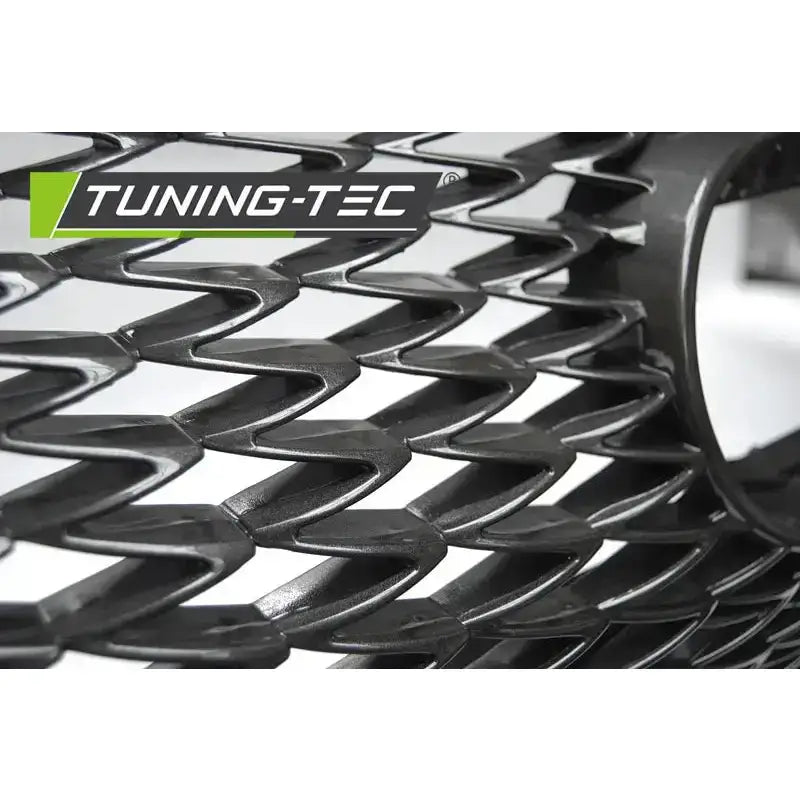 Frontfanger Lexus IS III F-Sport Look sort bilgrill i plast med diamantmønster og blank finish.