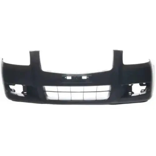 Støtfanger foran til Mazda BT-50 06-08 i sort plast med åpninger for grill og tåkelys, sett forfra.