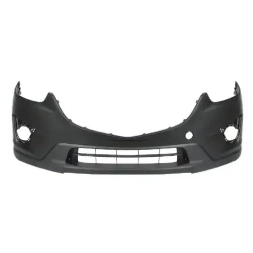 Støtfanger foran til Mazda CX-5 11-17 i svart plast med åpning for tåkelys og stor luftinntaksgrill.