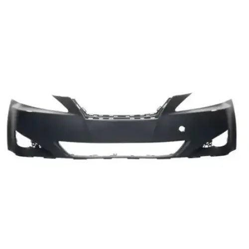 Støtfanger foran til Lexus IS 05-09 med hull for lykt, sett rett forfra, svart plast.