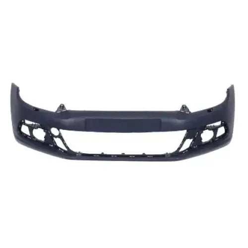 Støtfanger foran til Volkswagen Scirocco III 08-17 i mørk grå plast med hull for lykter og luftinntak.