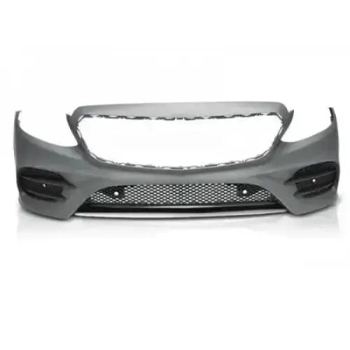Frontfanger til Mercedes E-CLASS W238 17- Sport med stor grill og sorte luftinntak sett rett forfra.