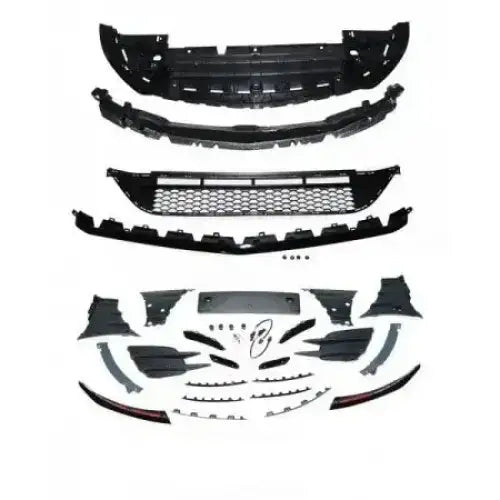 Front bumper Mercedes W177 18- sport uten kamerahull, komplett kit med gitter og deler vist ovenfra.