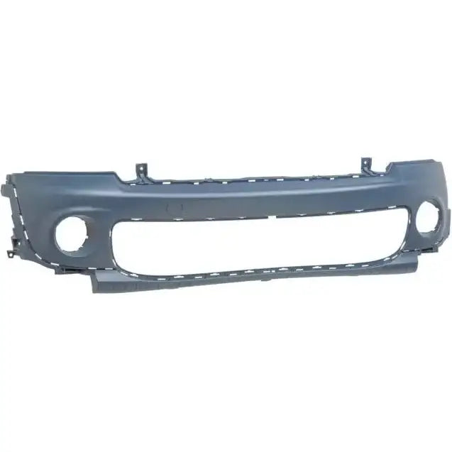 Støtfanger foran til Mini R56/57/58/59, mørk grå plast med to hull og stor åpning i midten.