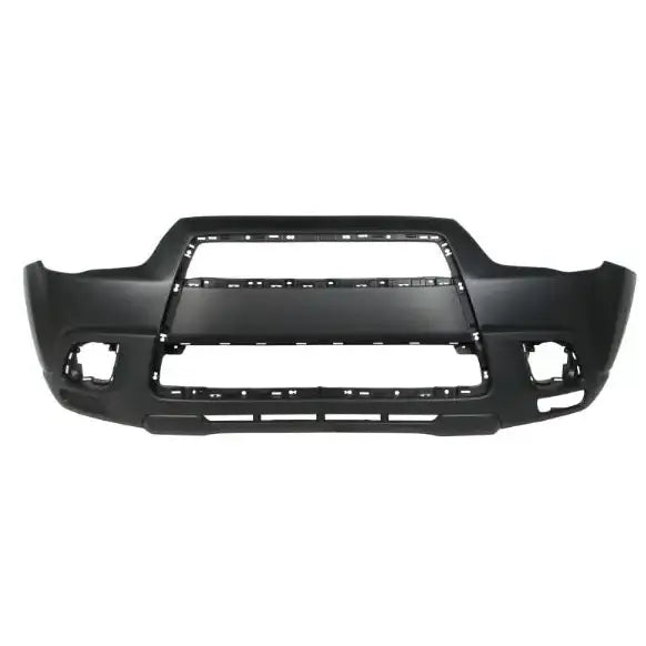 Støtfanger foran Mitsubishi ASX 10-12, sort plast med åpninger for grill og tåkelys, sett rett forfra.
