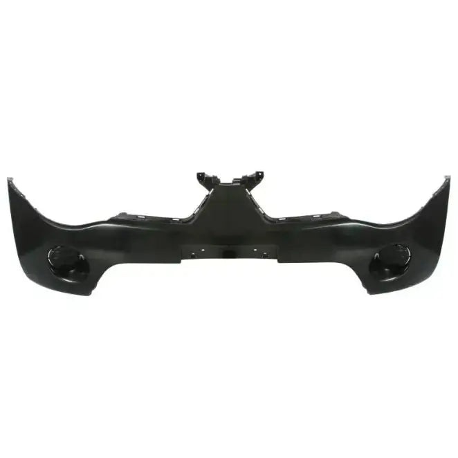 Støtfanger foran til Mitsubishi L 200 i sort plast med tåkelysåpninger, sett rett forfra.