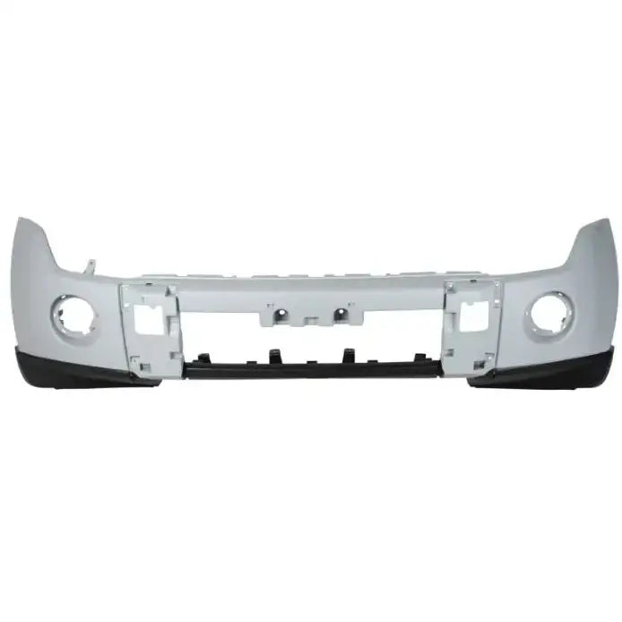 Støtfanger foran til Mitsubishi Pajero IV 07-, lysegrå plast med sorte detaljer og store åpninger for lykter.