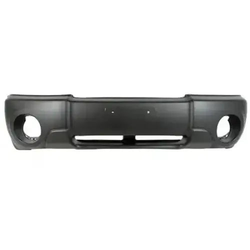 Støtfanger foran til Subaru Forester 02-08 i mørkegrå plast, sett rett forfra med åpninger for tåkelys.