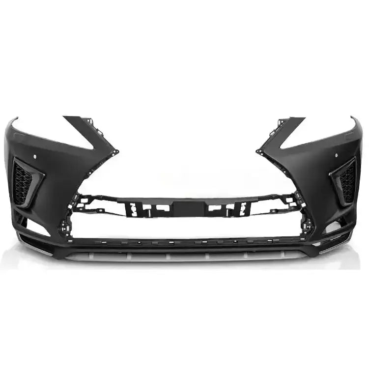 Frontfanger til Lexus RX 19-, sort plast med åpninger for lykter, grill og integrerte luftinntak.