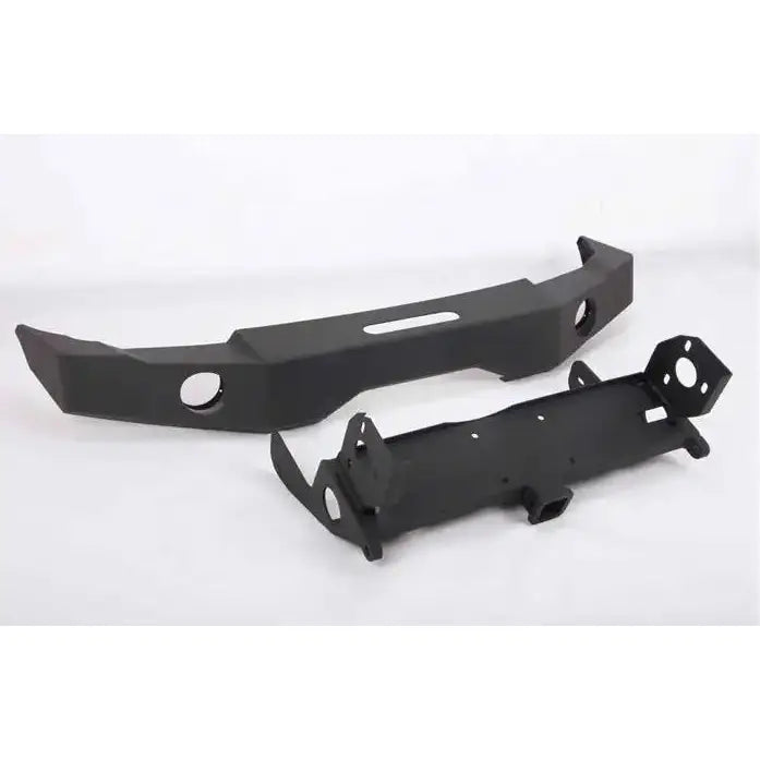 Støtfanger foran Stål V.1 for Suzuki Jimny 97-17, to sorte metalldeler med hull, sett fra skrå vinkel.