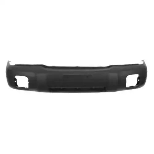 Støtfanger foran til Subaru Forester 97-02 i svart plast med åpninger for tåkelys, sett forfra.