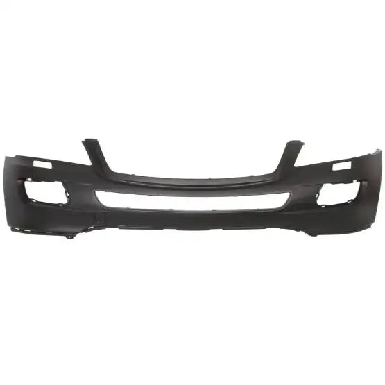 Støtfanger foran svart Mercedes M-Klasse W164 05-11 sett rett forfra med åpninger for lykter.