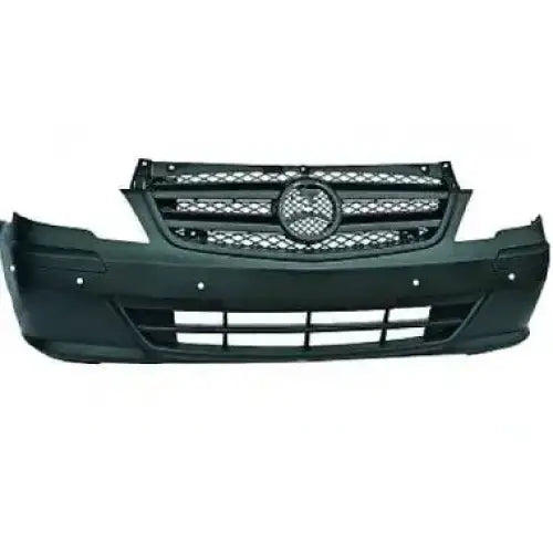 Støtfanger foran til Mercedes Vito/Viano W639 i sort plast med gitterdetaljer og synlige åpninger.