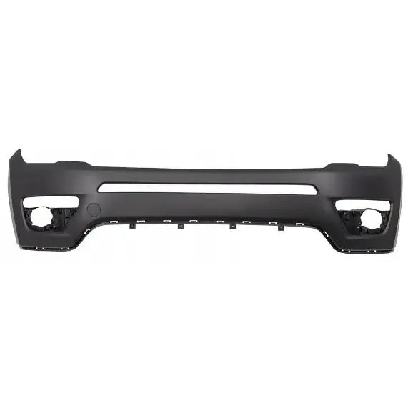 Støtfanger foran til Jeep Compass 17-, svart plast med åpninger for tåkelys og horisontal midtåpning.