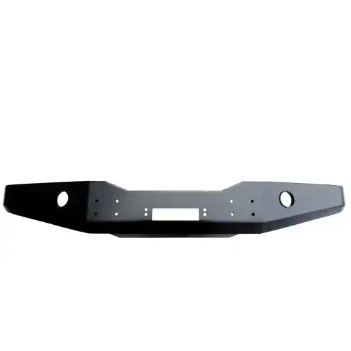 Støtfanger foran til Toyota Land Cruiser J70 i svart metall med runde hull, fotografert mot hvit bakgrunn.