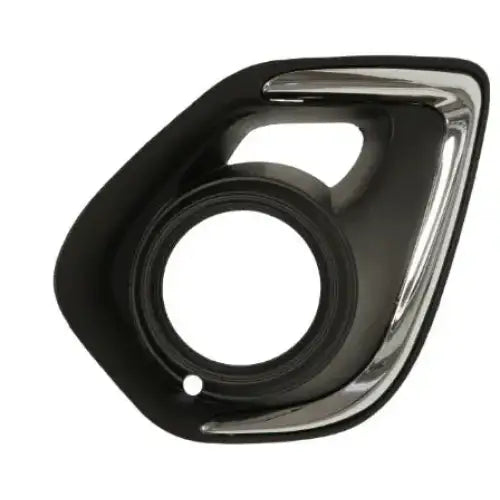 Støtfanger foran venstre til Mitsubishi ASX 13-16 i sort og sølv med kromdetaljer, sett forfra.