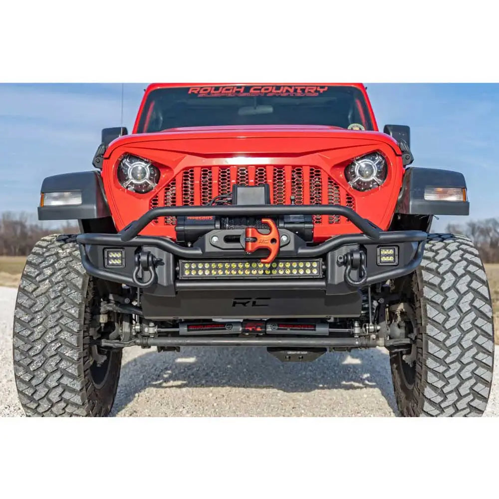 Støtfanger Front med Skjermplate og Led Lys Rough Country - Jeep Wrangler Jl 4 d 18-