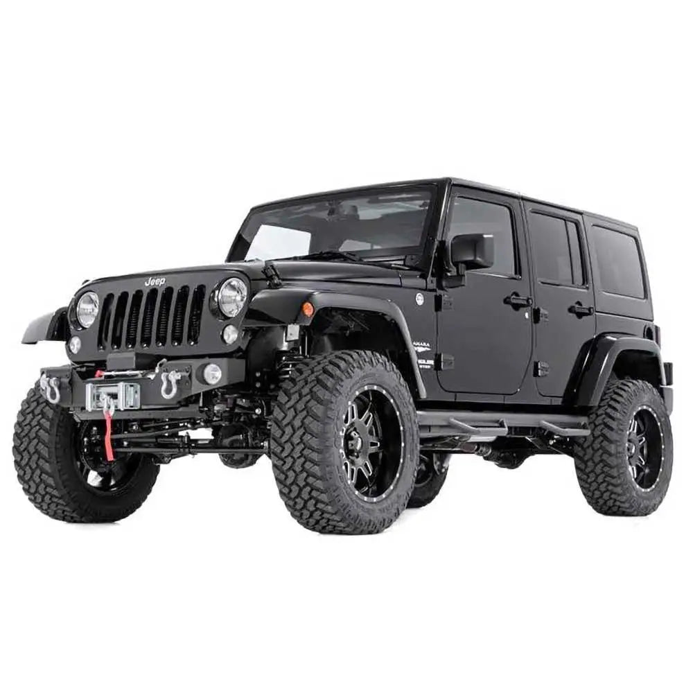 Støtfanger med Vinsjplate og Lyktfesting Stubby Rough Country - Jeep Wrangler Jk 4 d 07-18.