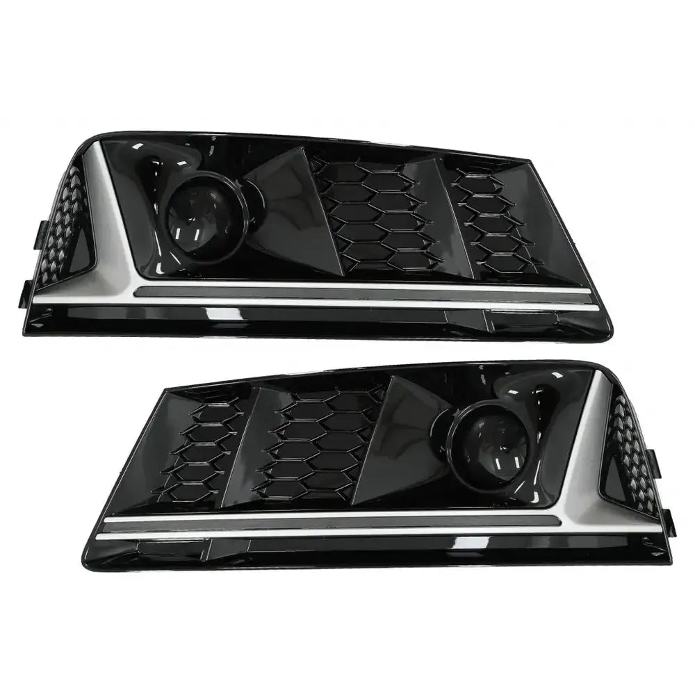 Støtfanger Nedre Griller Acc Audi A4 B9 16-18 Rs4 Design Silver Edition