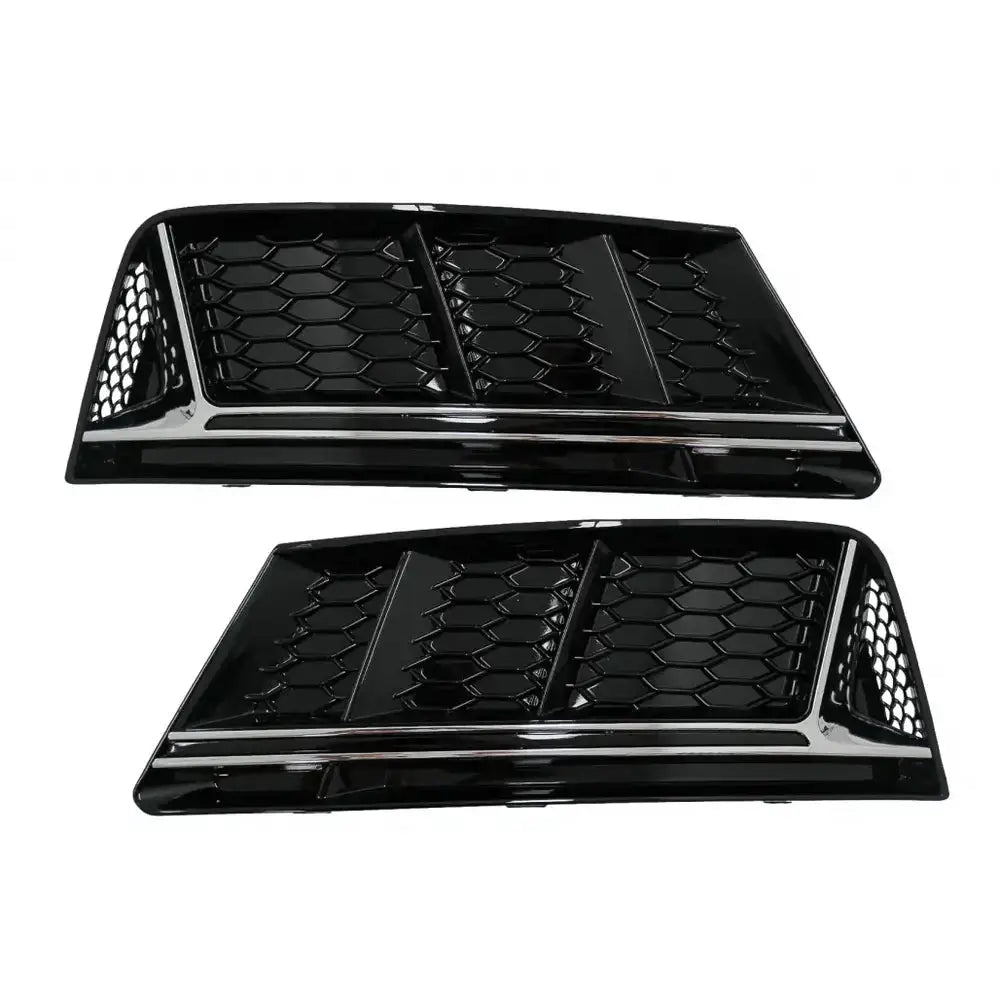 Støtfanger Nedre Griller Audi A4 B9 16-18 Rs4 Design Silver Edition