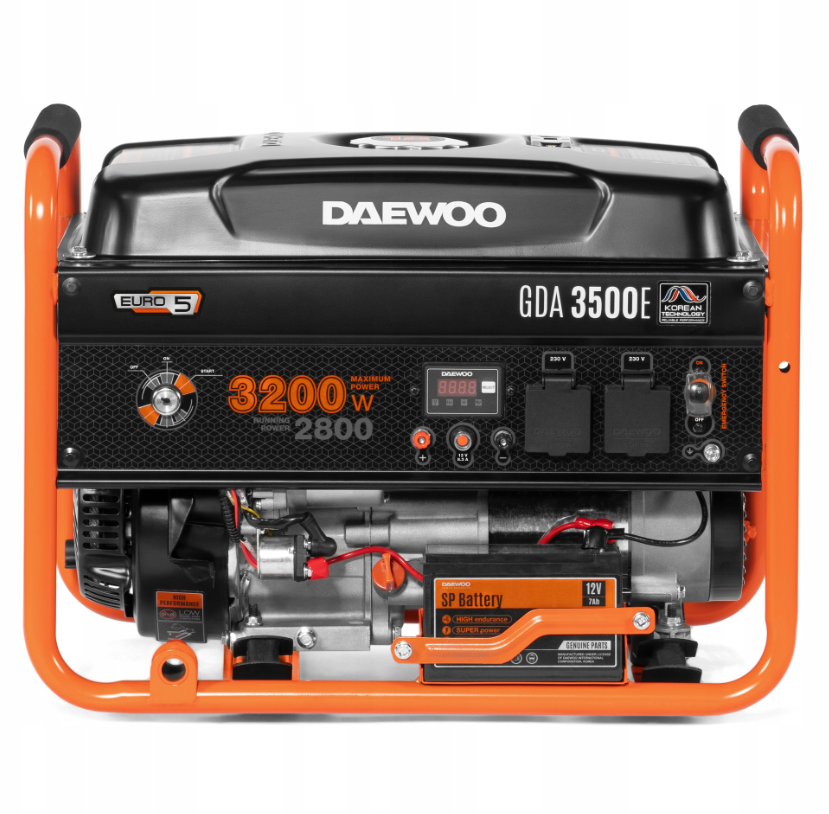 Strømaggregat Daewoo GDA 3500E 3,2 kW med el-start (AVR, 230V)