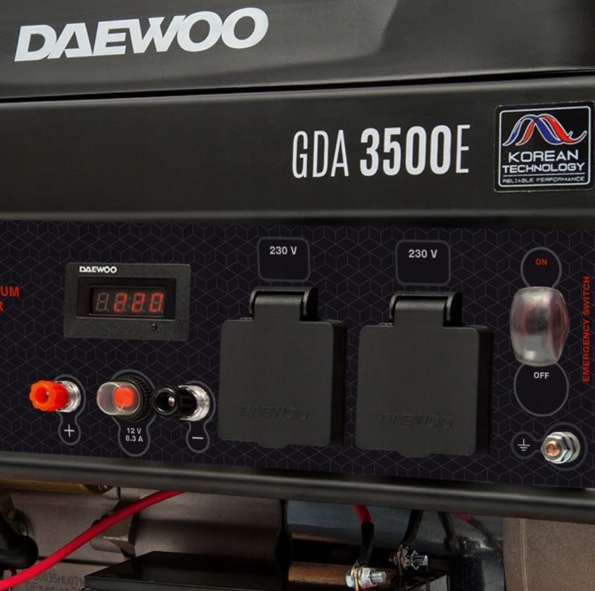 Strømaggregat Daewoo GDA 3500E 3,2 kW med el-start (AVR, 230V)