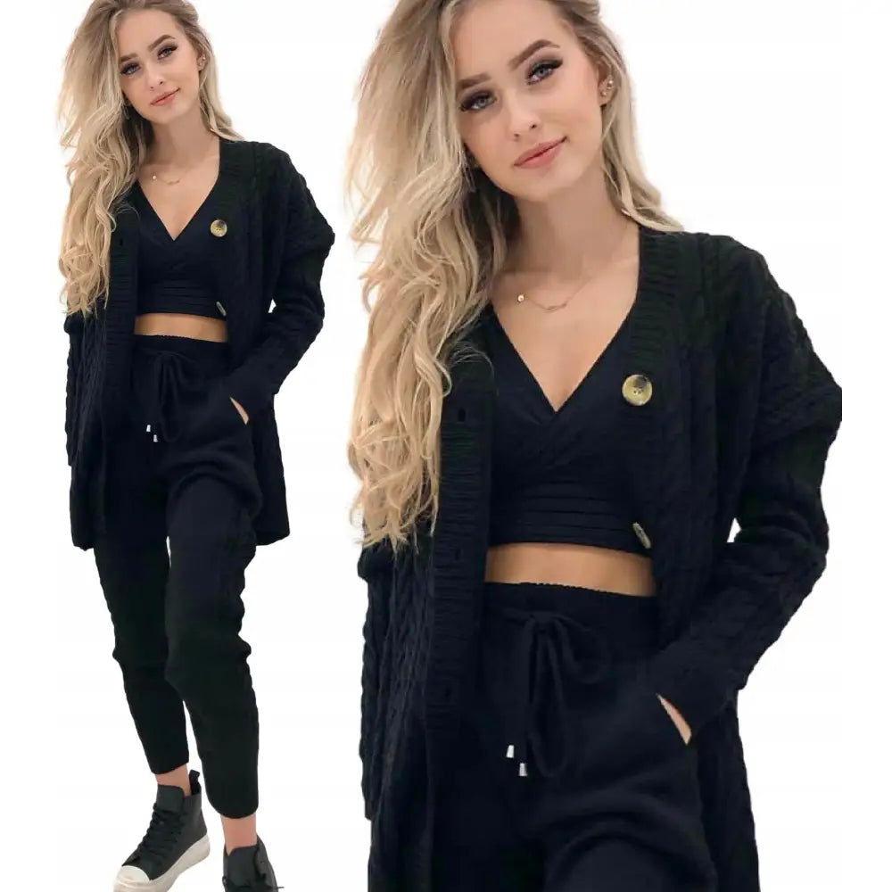 Strikket Sett Svart / One Size