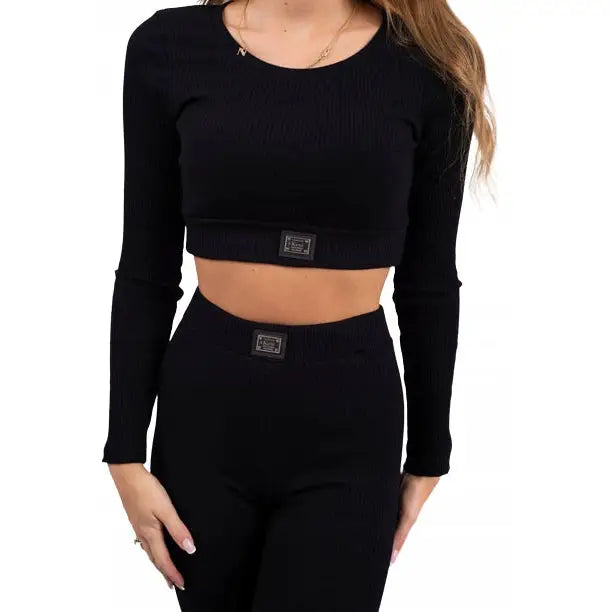 Stripet Joggedress i Svart